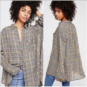 Free People Break My Stride Plaid Shirt
